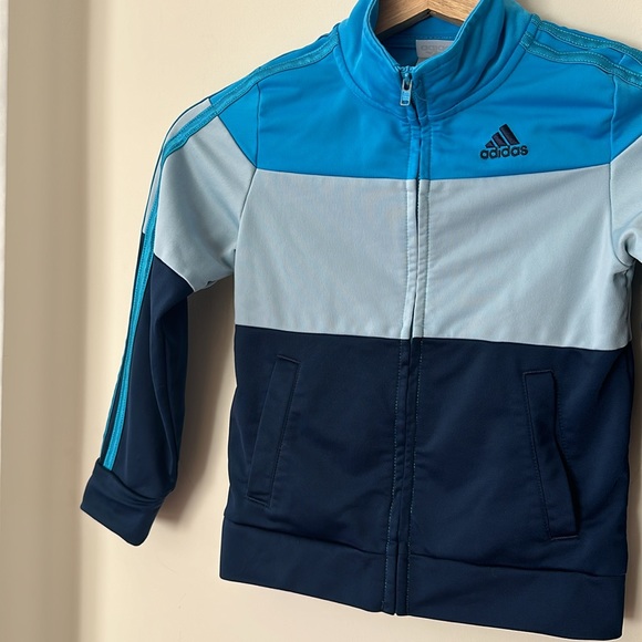 Adidas Blue Striped Track Jacket Boys Size 5 - Picture 2 of 10